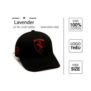 Nón kết Mũ lưỡi trai Ferrari mix đen đỏ logo thêu tinh tế Free size