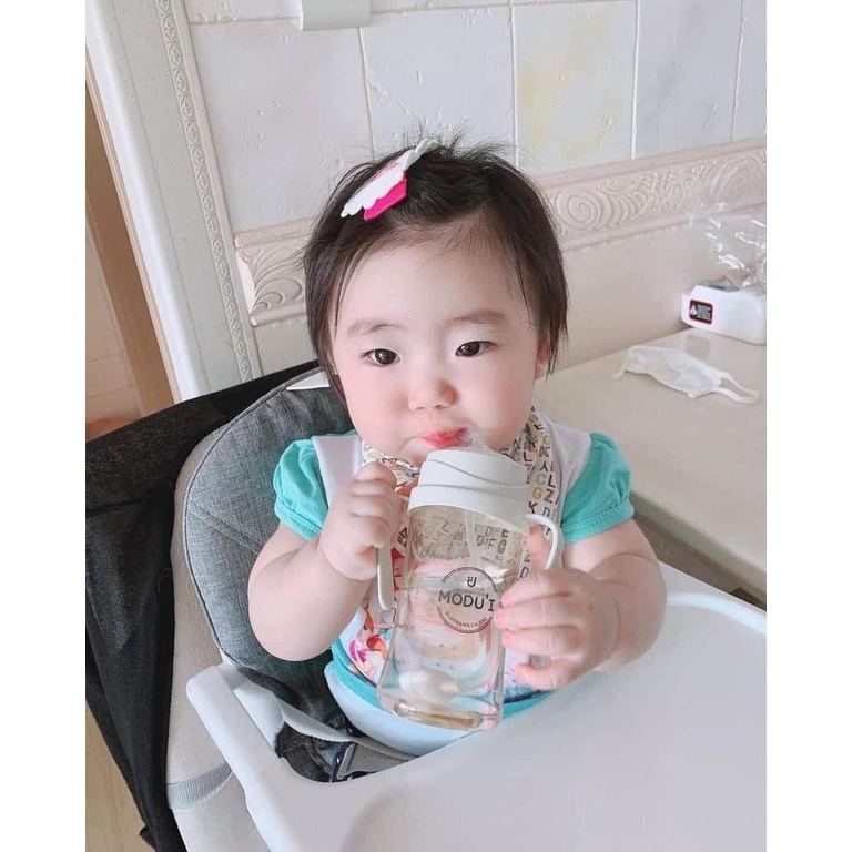 Bình uống nước, uống sữa cho bé SIPPY CUP Modui Bluemama chính hãng hàn Quốc - Bình nước cho bé tập uống, chống s.ặc