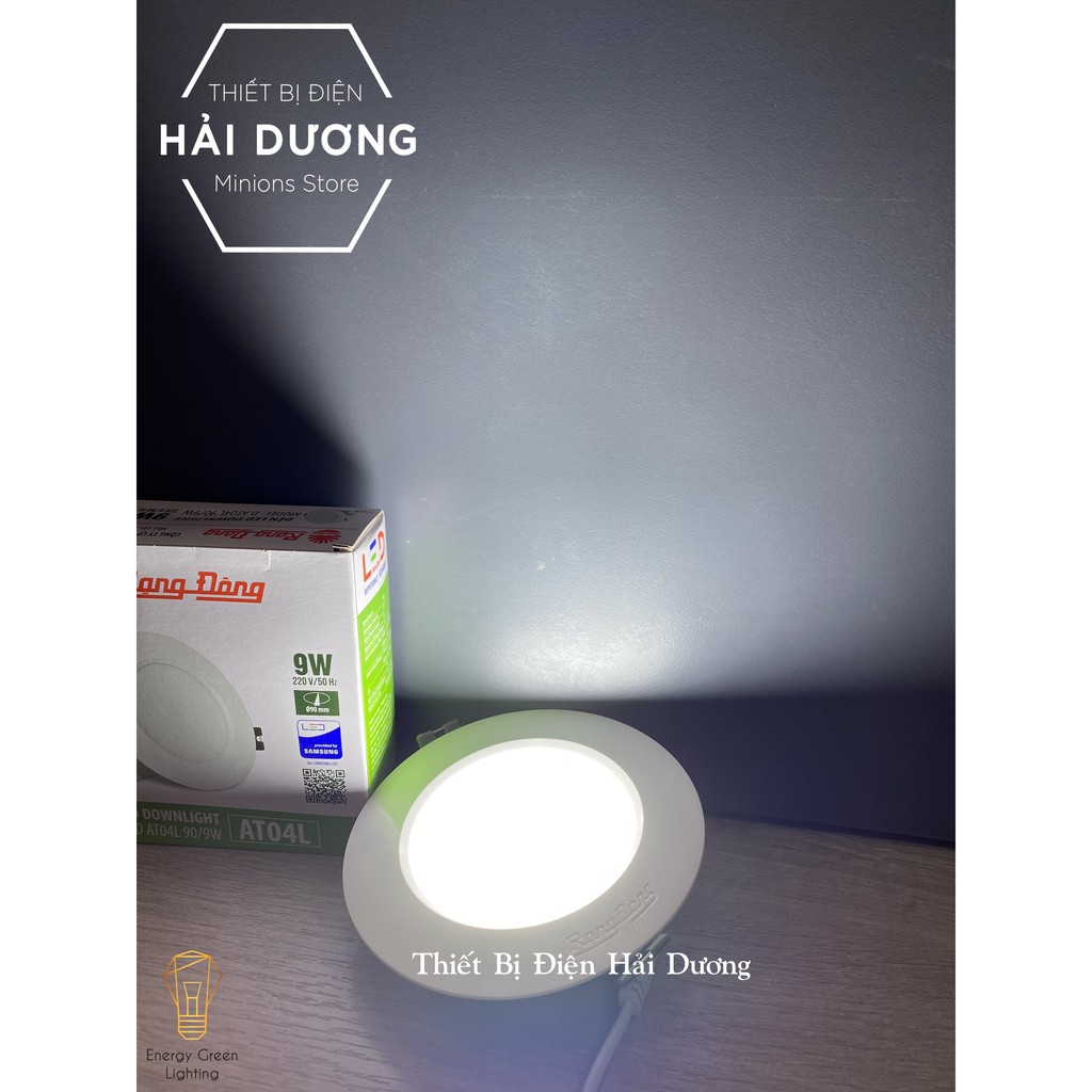 Bộ 3 Đèn led Downlight Âm Trần Rạng Đông D AT04L Khoét lỗ 90-9w - 110-9W - 110-12w Ánh sáng Trắng - Vàng