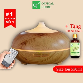 Máy Khuếch Tán Tinh Dầu Bí Ngô 550ml Siêu Âm Cao Cấp + Tặng tinh dầu Sả 10ml - Chính hãng AROMA DIFFUSER