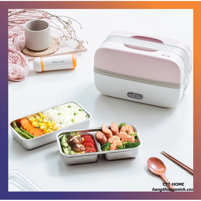 Hộp Cơm Cắm Điện Giữ Nhiệt Mini Cầm Tay BEAR DFH - B10J2 Chính Hãng
