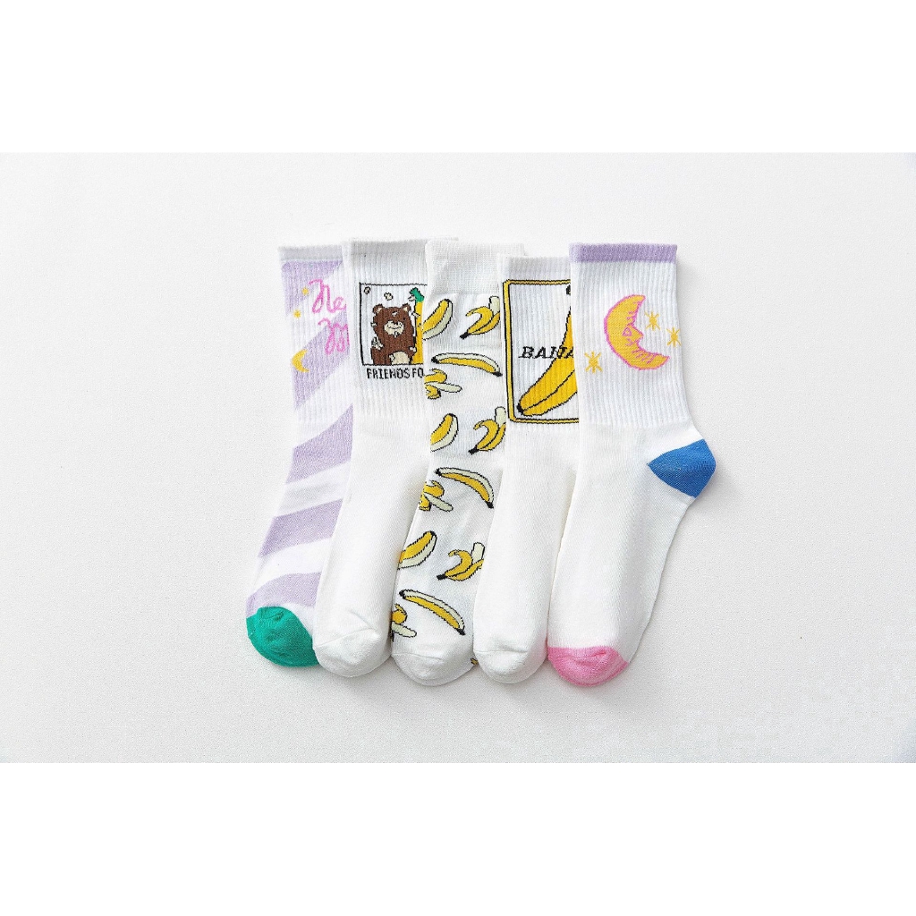 Vớ cotton in hình dễ thương thời trang cho Unisex