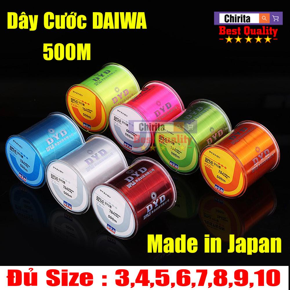 Cước câu cá daiwa 500m siêu bền đủ màu đủ size