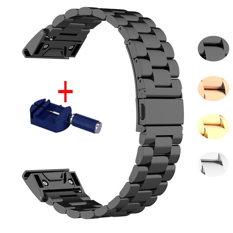 Dây Đeo Thay Thế Bằng Thép Không Gỉ 20/22/26mm Cho Đồng Hồ Garmin Fenix 5 5X 5X plus 6X 6 6S pro 3 HR 935