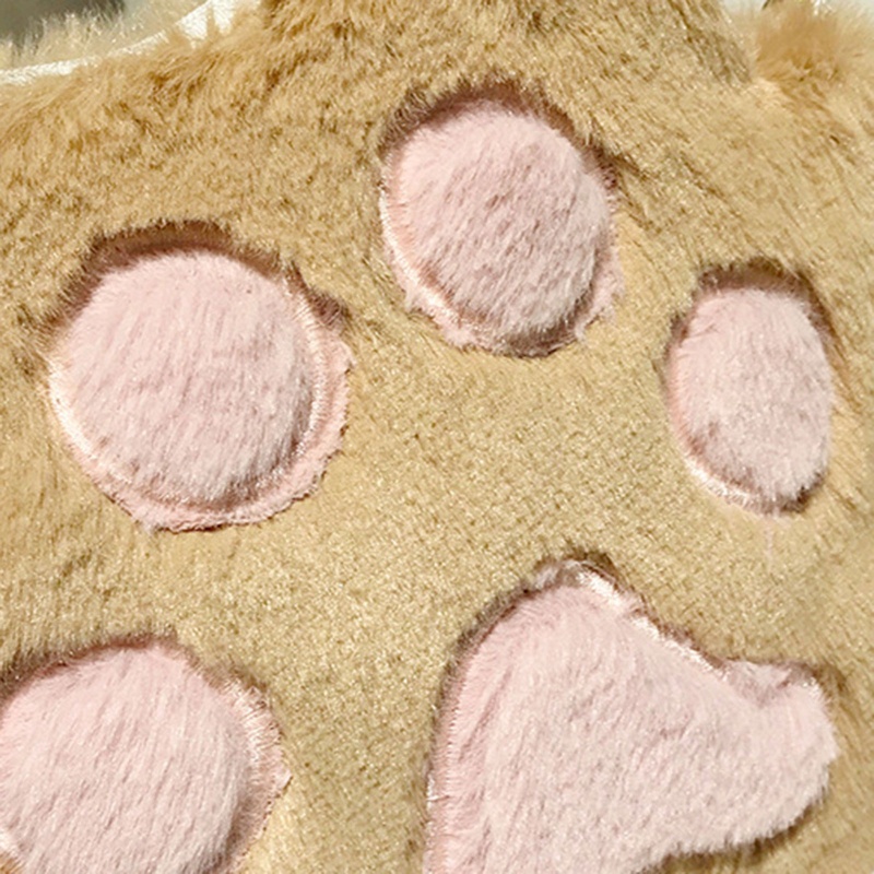 Túi Đeo Vai Đựng Tiền Xu Hình Chân Mèo Bằng Lông Xù Dễ Thương