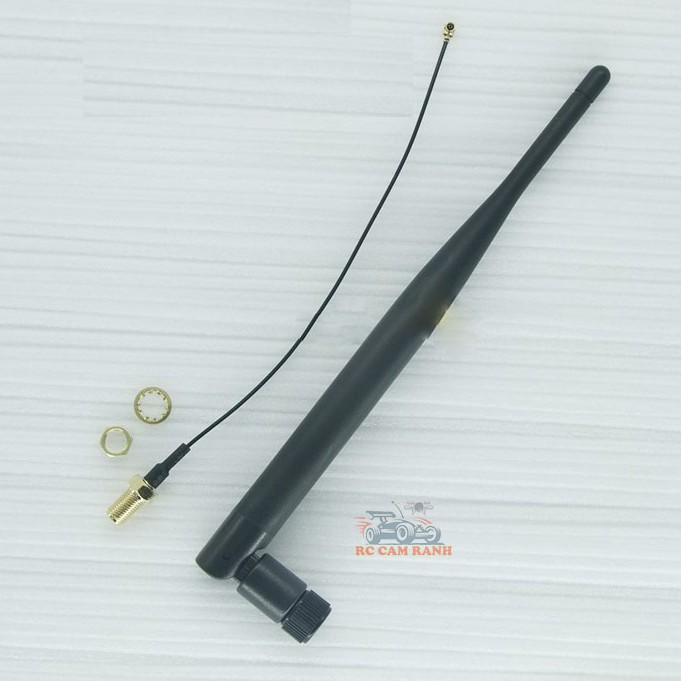 Anten đa hướng 2.4GHz 6dBi 50ohm 196mm (Anten SMA + cáp IPEX)