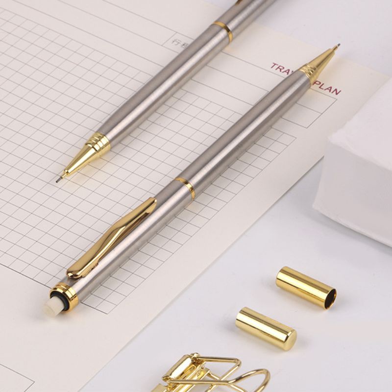 Bút chì bấm ngòi kim 0.5mm vỏ kim loại