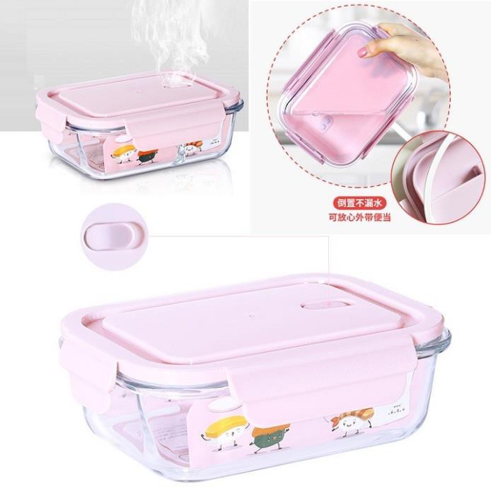 XẢ KHO - Hộp Thủy Tinh Chia Ngăn 1L - Chịu Nhiệt - 2 Ngăn - Chống Tràn - Hộp Đựng Thực Phẩm - Hộp Mang Cơm