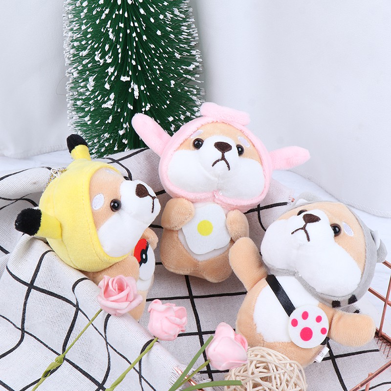 1 Chú Chó Shiba Nhồi Bông Mềm Mại Kích Thước 12cm