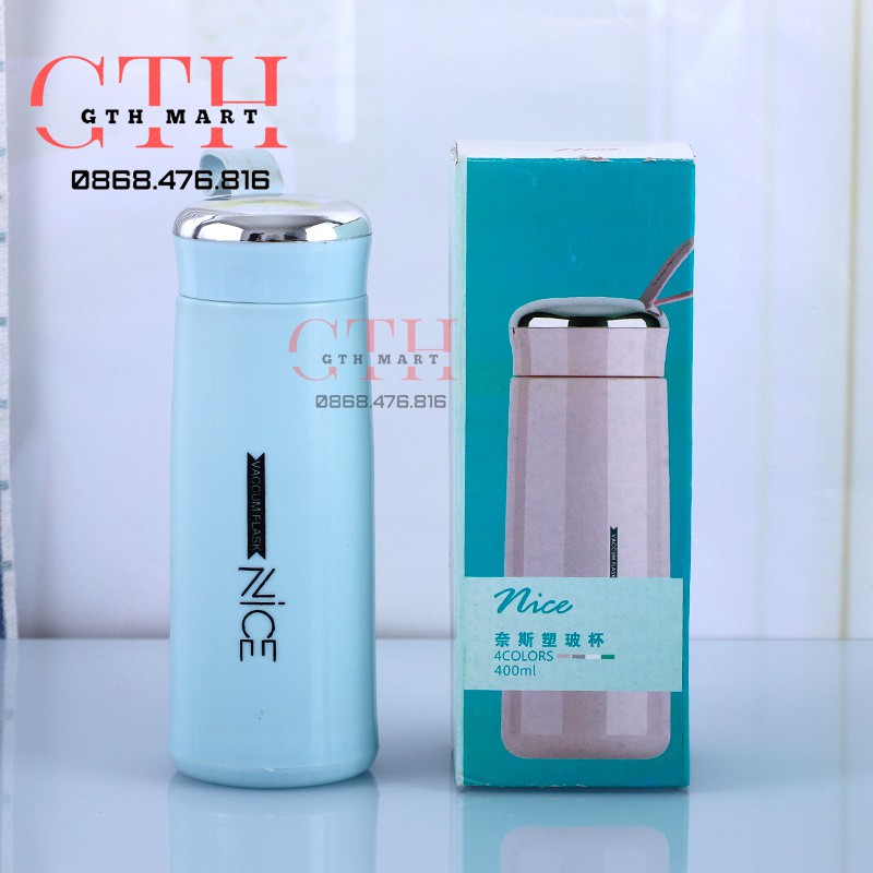 Bình nước  in hình Chữ Nice  Kute 2 Lớp  nhiều màu cute – GTH MART