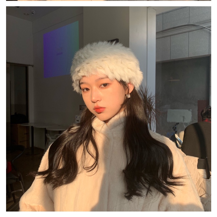 Băng đô bản rộng vải nhung lông thỏ phong cách Hàn Quốc và Nhật Bản siêu xinh đẹp thời trang thu đông ấm áp cho trẻ em