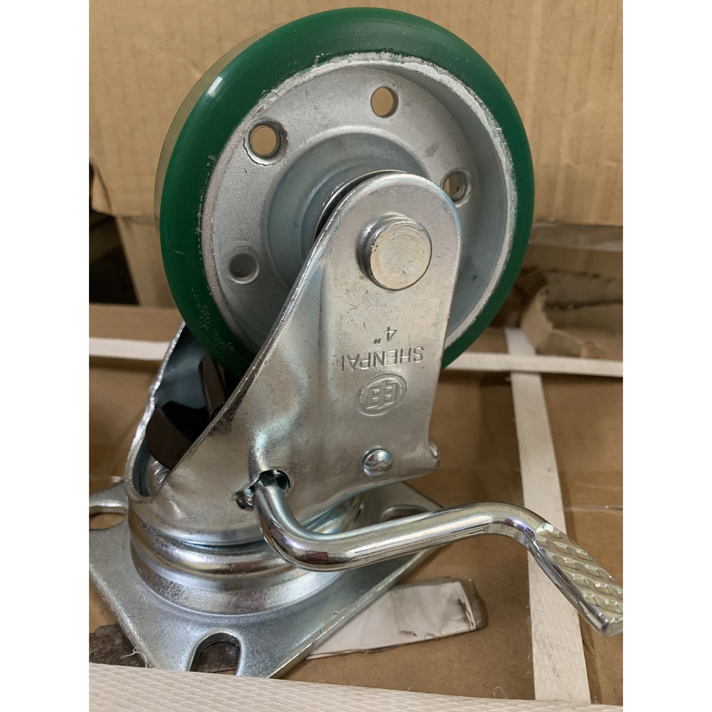 Bánh xe công nghiệp Shenpai - Đài Loan, Bánh xe PU xanh 100mm