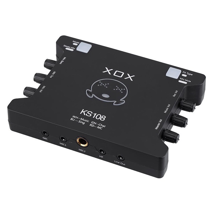 Sound card XOX KS108 cho micro thu âm, sound card hát karaoke hát live stream âm thanh tuyệt đỉnh