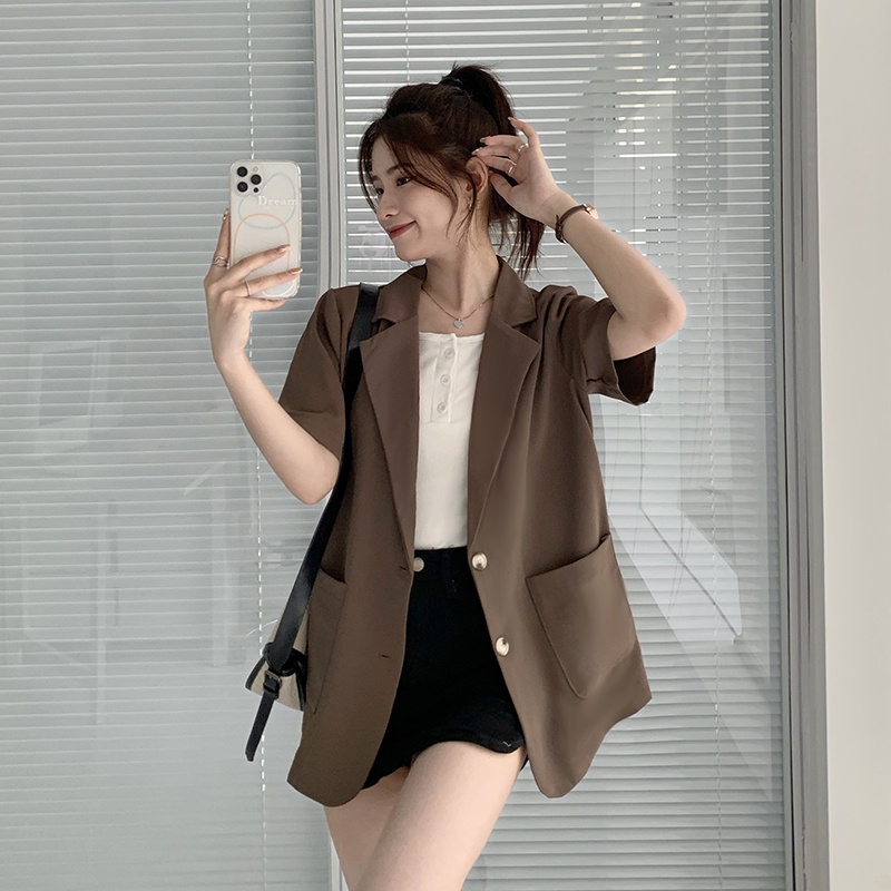 Áo Khoác Blazer Mỏng Dáng Rộng Thời Trang Mùa Hè Dành Cho Nữ