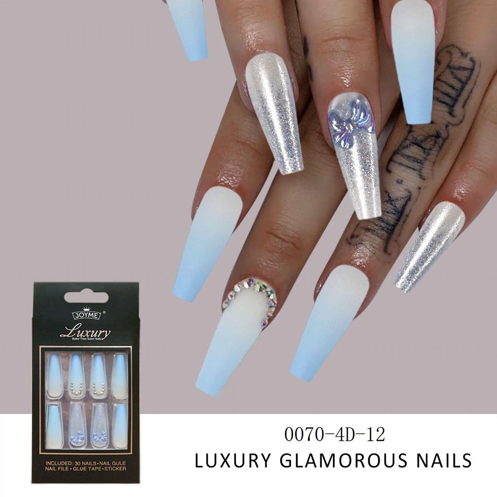 WATTLE Bộ Móng Tay Giả Siêu Dài Nhiều Màu Sắc Có Thể Tháo Rời