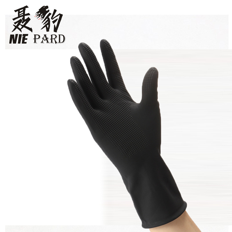 Hàng Có Sẵn Găng Tay Cao Su Latex Màu Đen Phong Cách Hàn Quốc Ngăn Chặn Hóa Học Chuyên Dụng Nhuộm Tóc Tại Nhà / Salon