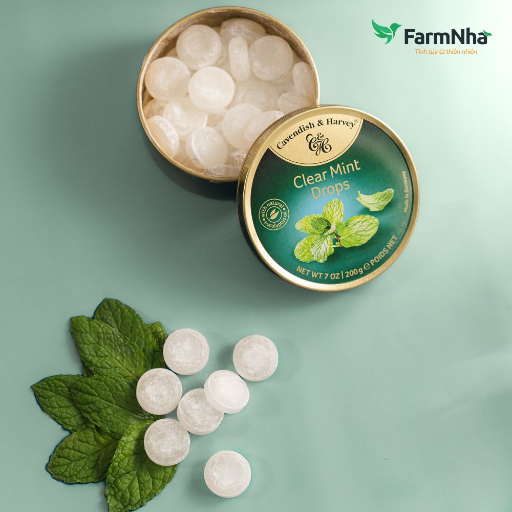 Kẹo Trái Cây Cavendish & Harvey Vị CLEAR MINT Hộp 200gr - Hàng Chính Hãng