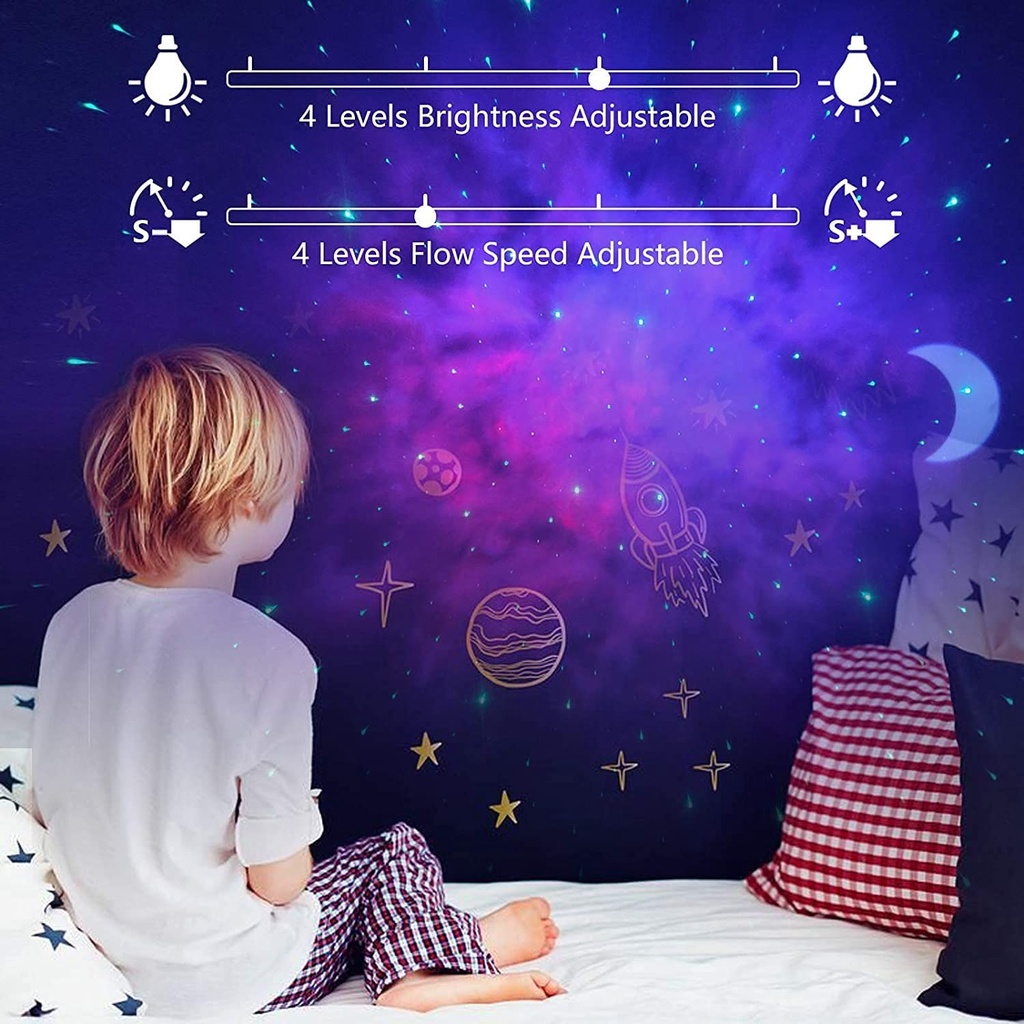 Đèn chiếu sao Galaxy Aurora Star Moon Bluetooth có điều khiển bằng giọng nói Thuận tiện cho người lớn và trẻ em