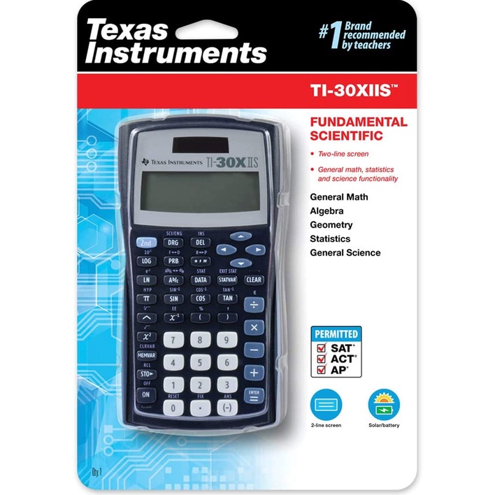 Máy tính khoa học học sinh Texas Instruments TI-30X IIS Scientific Calculator, Blue/Black