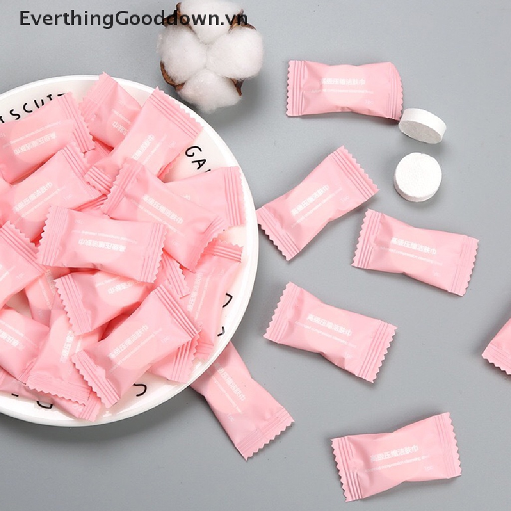 Everthinggooddown 20 / 50 / 100 Khăn Lau Mặt Dạng Nén Dùng Khi Chơi Thể Thao Ngoài Trời