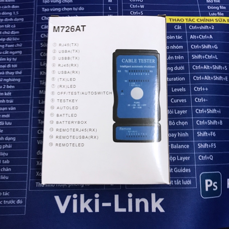 Hộp test dây mạng đa năng M726 kèm pin hộp kiểm tra dây mạng chất lượng cao