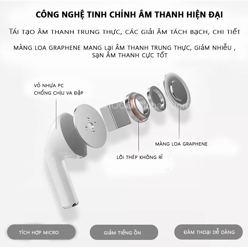 Tai nghe bluetooth Pro 4 Bluetooth 5.0 TWS Đàm thoại, âm thanh sắc nét, đổi tên và định vị