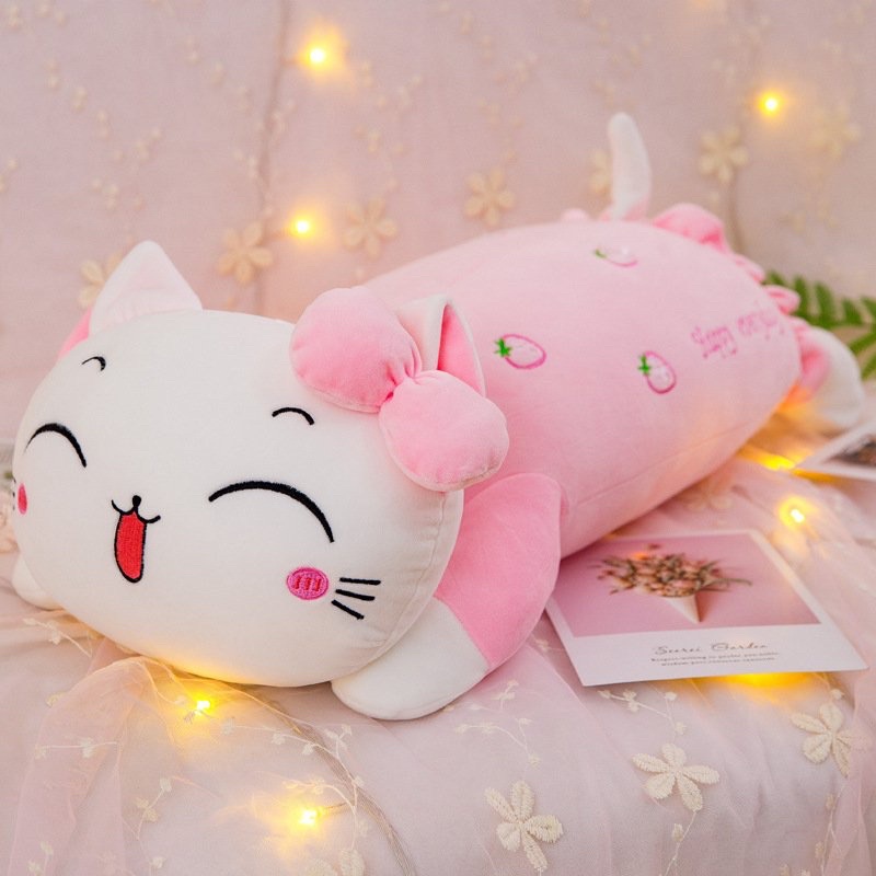 Gấu Bông Mèo Kitty Nơ Dâu - Gối Ôm Gấu Bông Mina