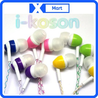 Tai nghe IKOSON chính hãng nhiều màu, tai nghe giá rẻ dây dài 1 mét