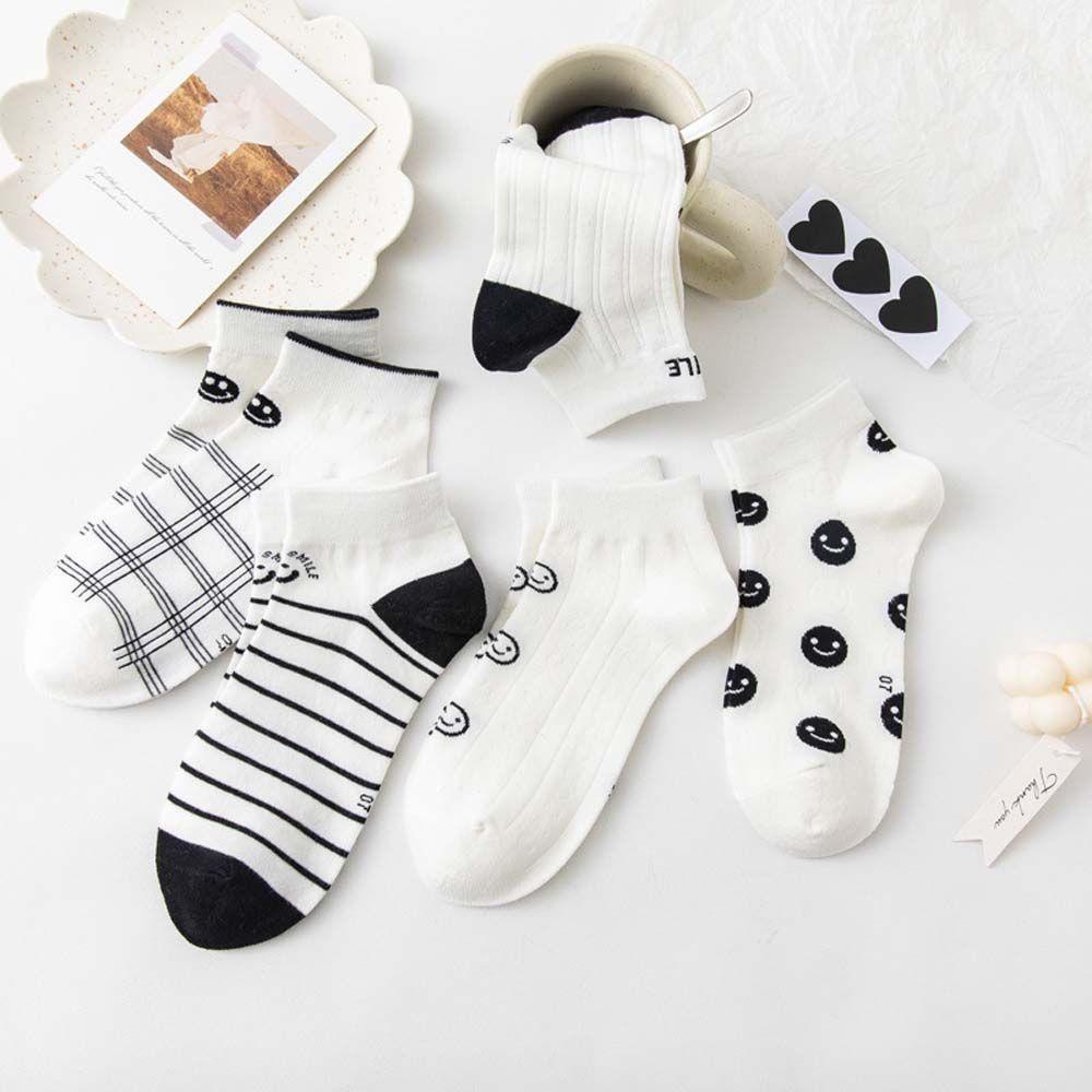 Aaron1 Vớ Cotton Cổ Thấp Thoải Mái Họa Tiết Hoạt Hình Dễ Phối Đồ