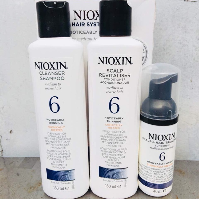 Bộ dầu gội Nioxin TrialKit chống rụng tóc System 6 150ml/150ml/40ml 2019