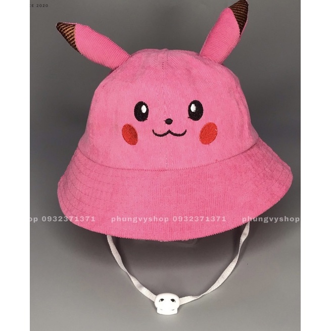 Nón kết trẻ em, nón kết, nón bo cụp pikachu cho bé trai và bé gái từ 2-6 tuổi