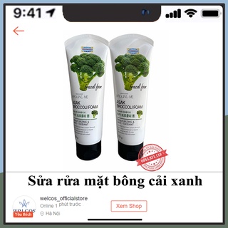 Sữa rửa mặt  sáng da Cấp Ẩm Chống Lão Hóa  bông cải xanh Around Me Broccoli Foam WELCOS Hàn Quốc SRM12