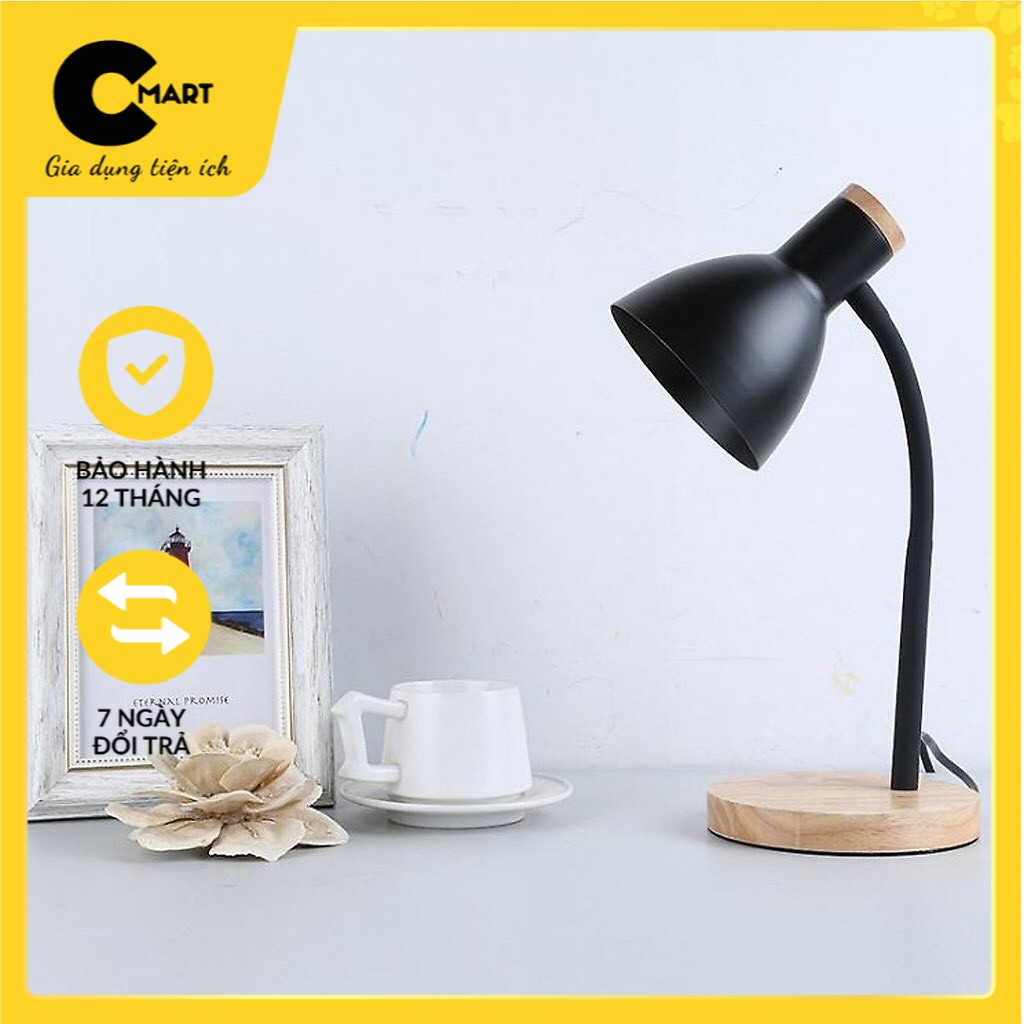 [TẶNG KÈM BÓNG] Đèn Bàn Đèn Học Chân gỗ Tự Nhiên Thân Kim Loại Cổ Điều Chỉnh MS2 [CMART_GIA DỤNG TIỆN ÍCH]