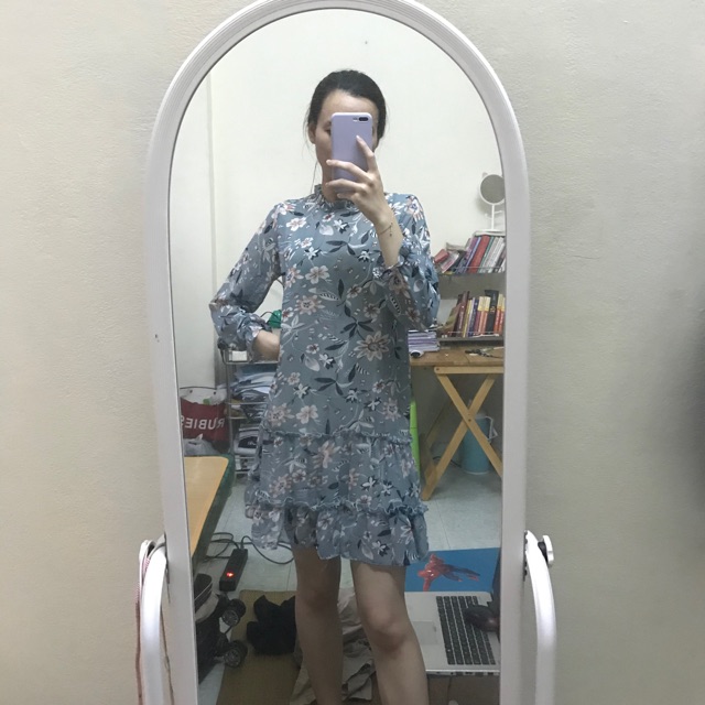 Váy xanh hoa nhí đuôi cá