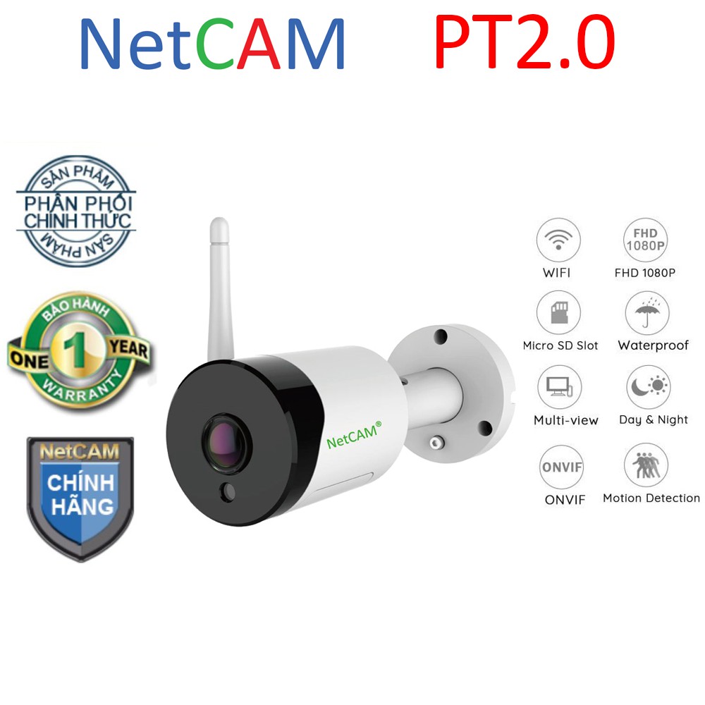 Camera IP Wifi Ngoài Trời NetCAM PT2.0 (1080P) Quay Toàn Cảnh 180º - Hãng Phân Phối Chính Thức