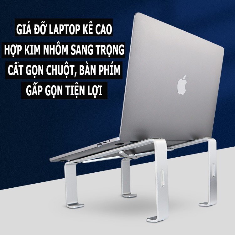 Giá Đỡ Để Bàn Laptop Hợp Kim Nhôm; Có Thể Gấp Gọn; Lưu Trữ Bàn Phím Sau Khi Sử Dụng