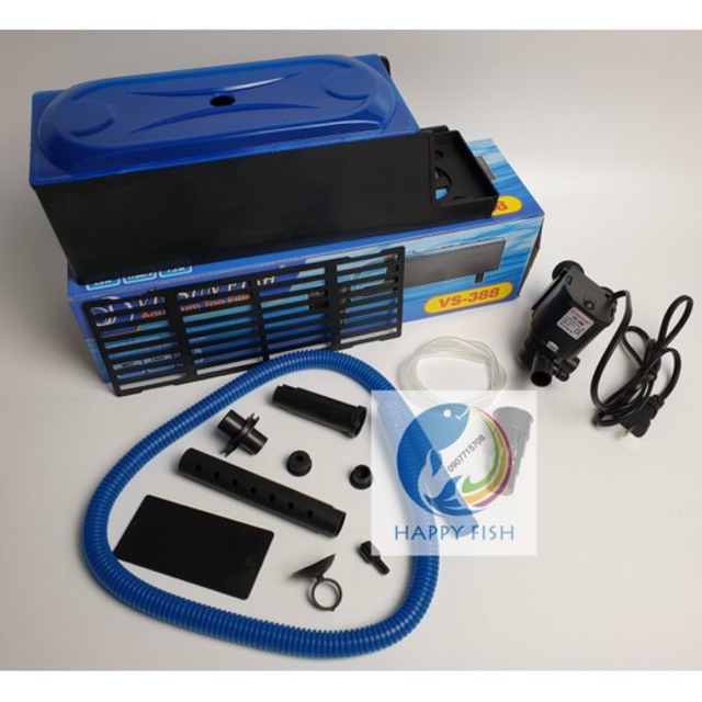 Vipsun Fish VS-388 - Bộ Máng và Máy Bơm Lọc Nước Hồ Cá - Có bông lọc