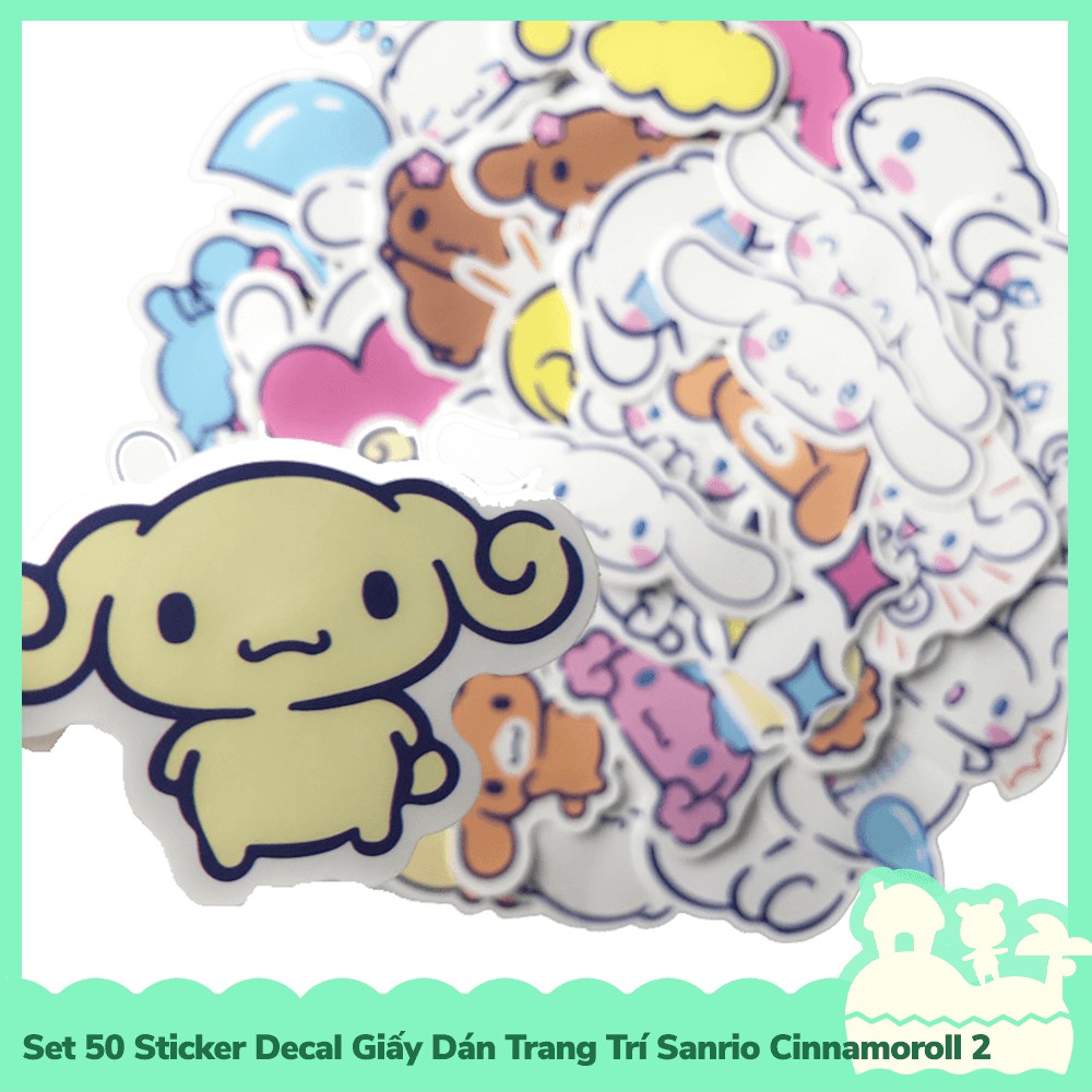 [Sẵn VN - NowShip] Set 38 Sticker Decal Dán Trang Trí Mẫu Nhân Vật Hoạt Hình Dễ Thương Đáng Yêu Cute Sanrio Cinnamoroll
