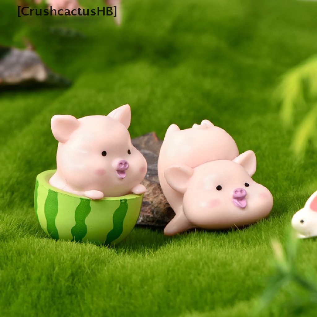 [CrushcactusHB] Set 7 Mô Hình Đồ Chơi Chú Heo Hoạt Hình Trang Trí Thu Nhỏ Bán Chạy