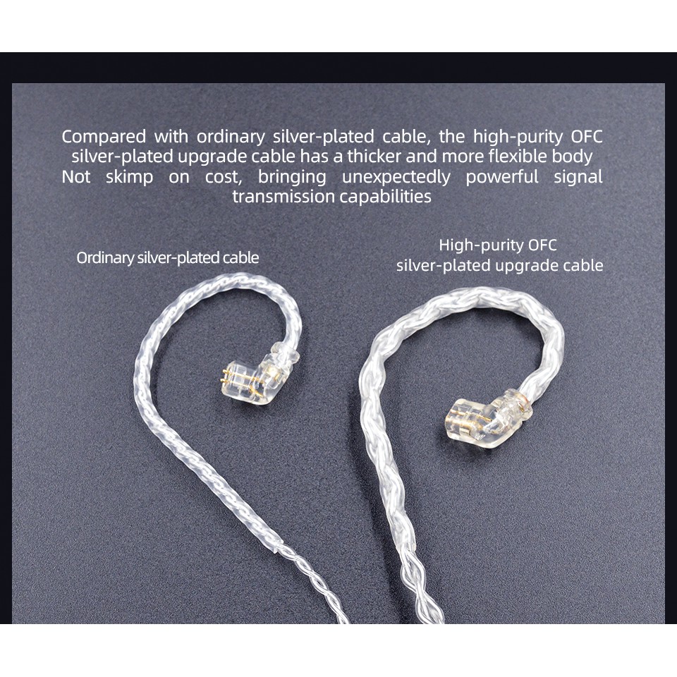 Dây cáp KZ 8 lõi mạ bạc OFC cao cấp cho tai nghe KZ ZSN PRO ZSX AS12 AS16 ASX ZAX DQ6 ZS10 PRO CCA CA16 CSN