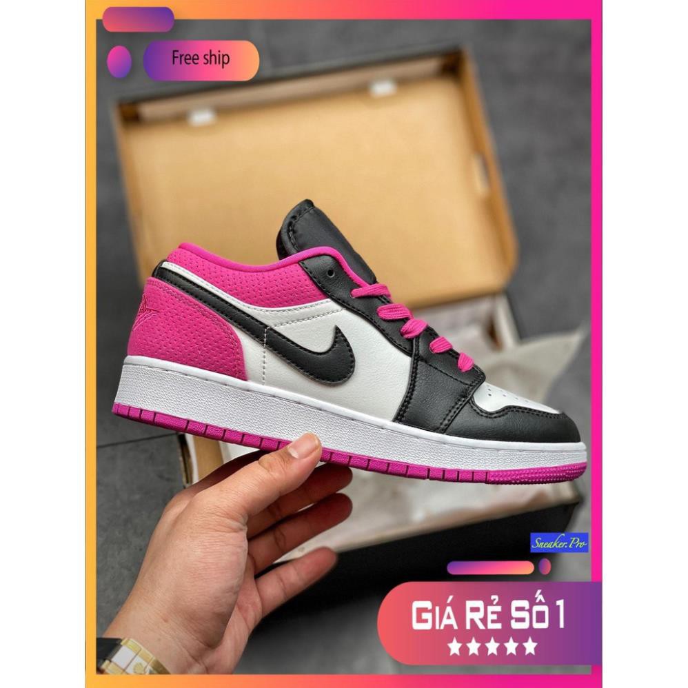 Giày thể thao Air Jordan 1 Low Black Active Fuchsia  cổ thấp siêu đẹp dành cho nam và nữ