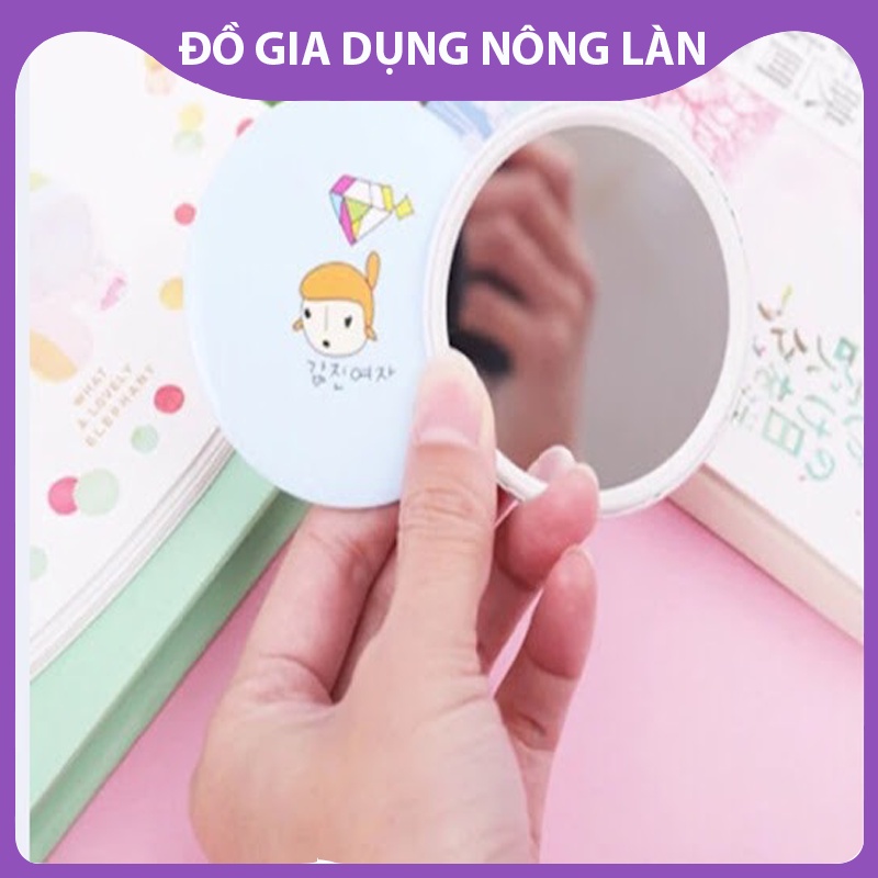 Gương mini cầm tay dễ thương phong cách Hàn Quốc, gương trang điểm NL Shop