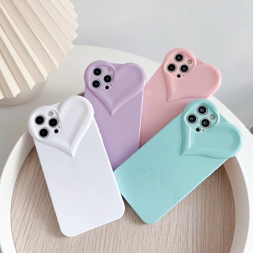 Ốp điện thoại TPU mềm hình trái tim thích hợp cho Iphone 12 pro max 11 pro max xs max xr x 7 8+