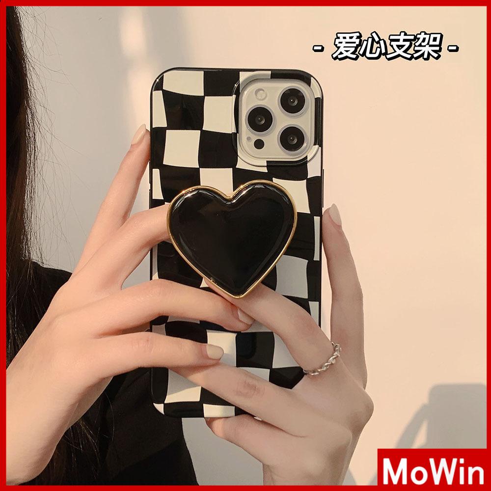 Ốp Điện Thoại Silicon Mềm Có Giá Đỡ Hình Trái Tim Xinh Xắn Cho iPhone 13 Pro Max 12 Pro Max 11 7 Plus