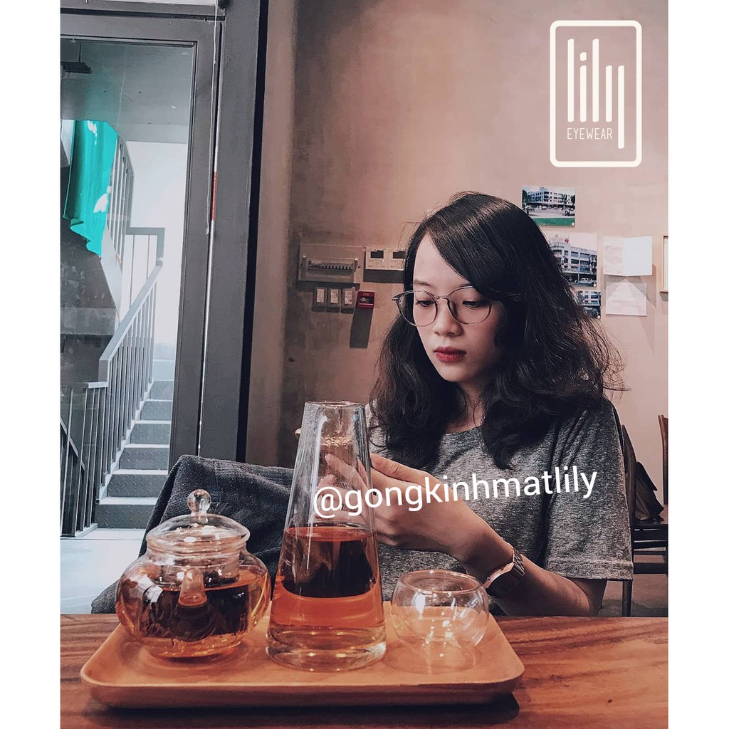Gọng kính nữ Lilyeyewear chất liệu nhựa dẻo hàn mắt tròn thời trang nhiều màu sắc 215 | BigBuy360 - bigbuy360.vn