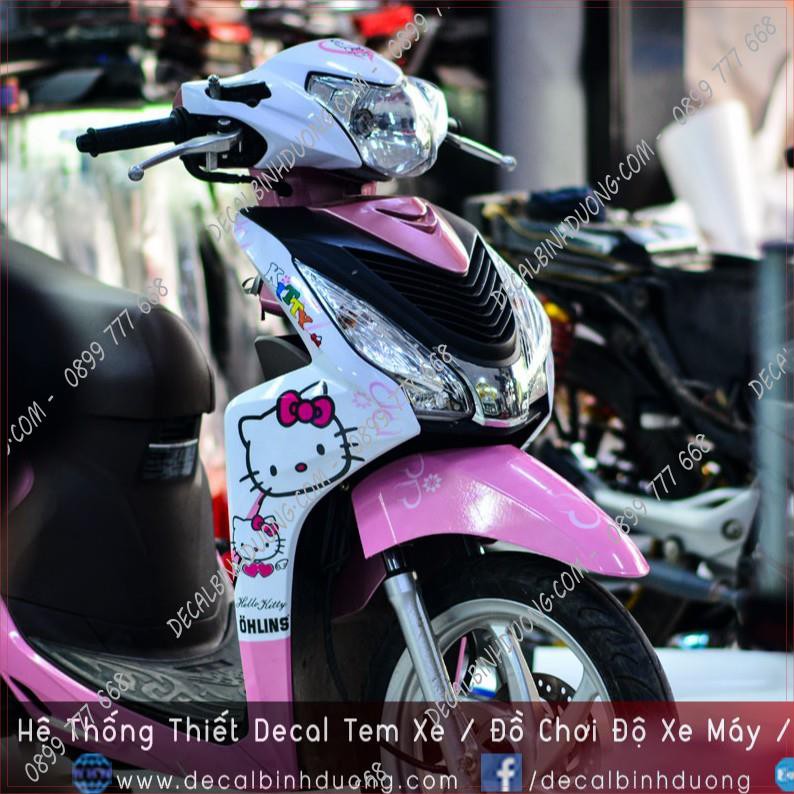 Tem Xe Vision Hello Kitty Hồng Dễ Thương - Tem Trùm Vision Đẹp Nhất