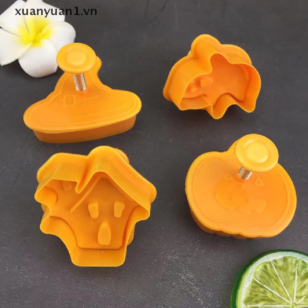 Set 4 Khuôn Nhựa Làm Bánh Phong Cách Halloween Độc Đáo