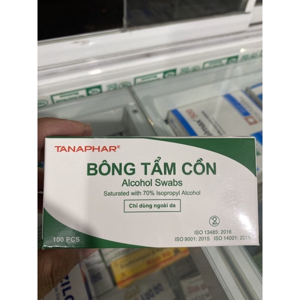 Bông tẩm cồn Alcohol Swabs ( hộp 100 miếng)