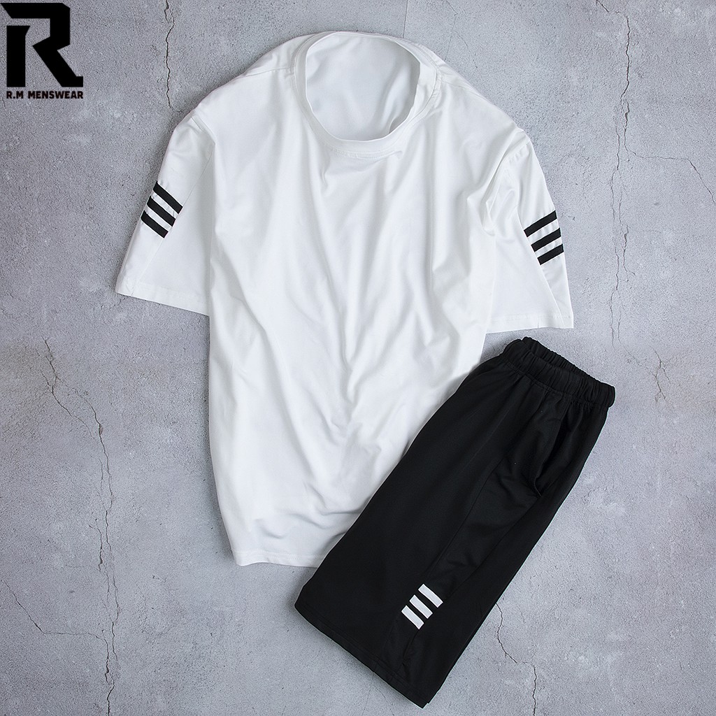 Bộ Hè Thể Thao Nam R.M Menswear CoolFit, Thun Lạnh Co Giãn 4 Chiều 3 Sọc Kẻ 2021 | BigBuy360 - bigbuy360.vn