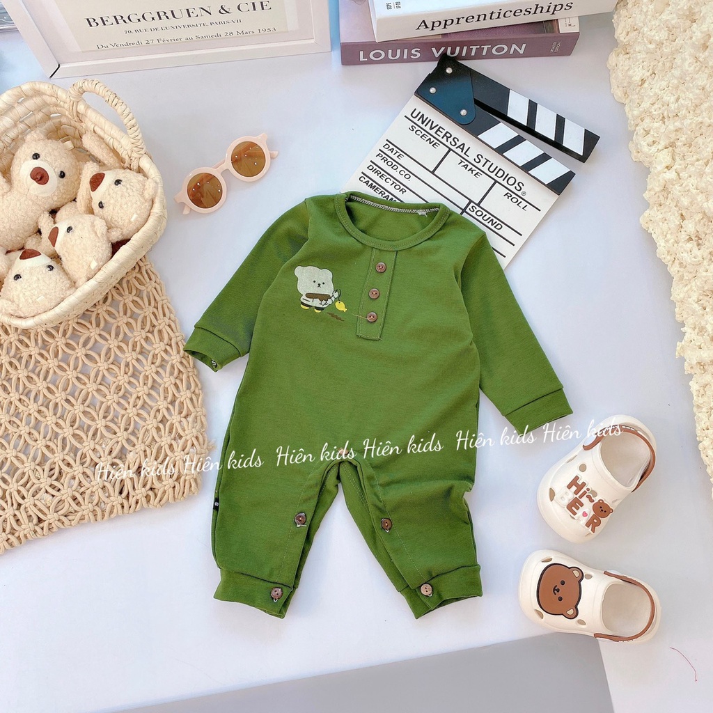 Bộ body cotton nỉ dài tay cho bé trai bé gái